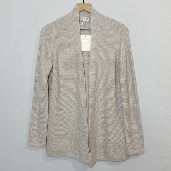 Kinross NWT Cashmere Textured East Cardigan in Agate - Picture 2 of 8